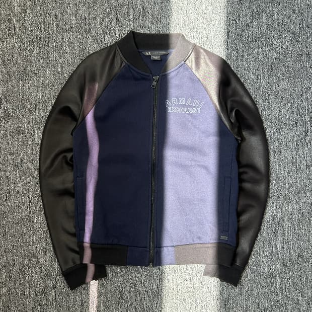 아르마니 익스체인지 네이비 로고 블루종 자켓