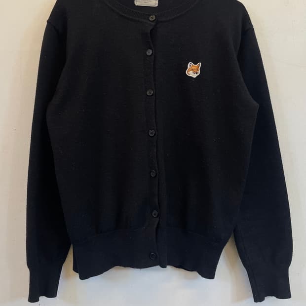 메종키츠네 폭스헤드 블랙가디건 M:) 니트가디건