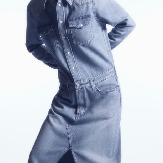 코스 cos 데님 맥시 셔츠 드레스 원피스