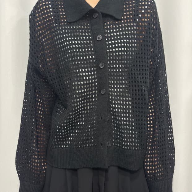 olive des olive net cardigan