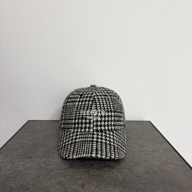 (OS) 슈프림 6패널 볼캡 모자 하운드투스 그레이