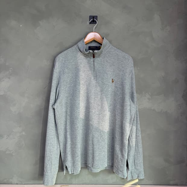 폴로 랄프로렌 니트 반집업 그레이