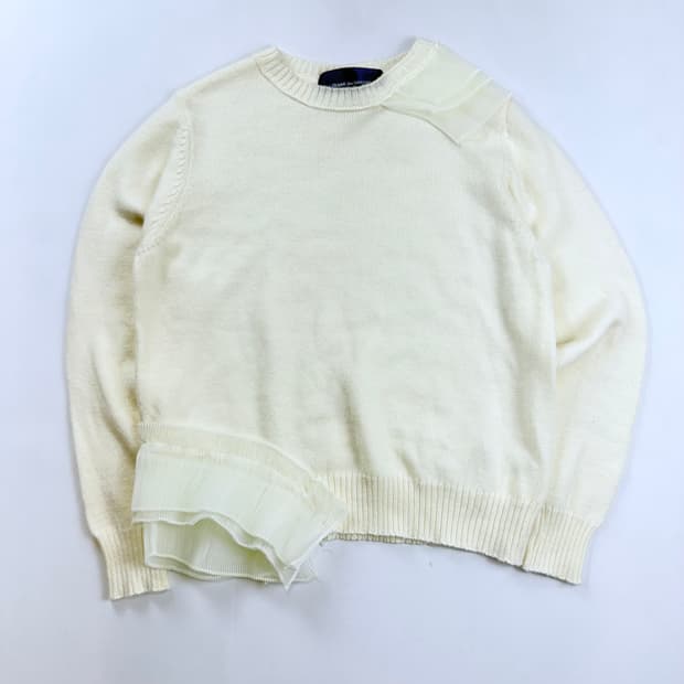 꼼데가르송 아카이브 화이트프릴 니트