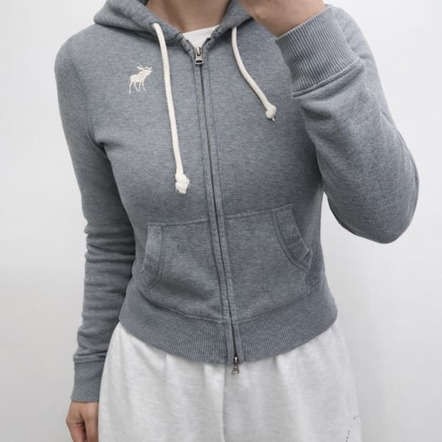 [S] 아베크롬비 그레이 후드집업