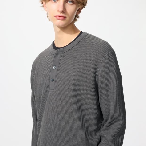 유니클로 와플헨리넥m