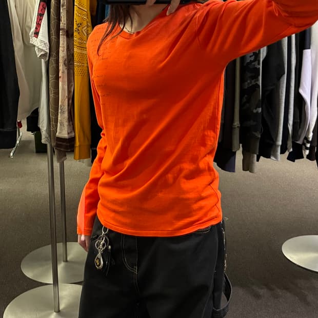 OS)PPFM vintage 펑크 그래픽 롱슬리브