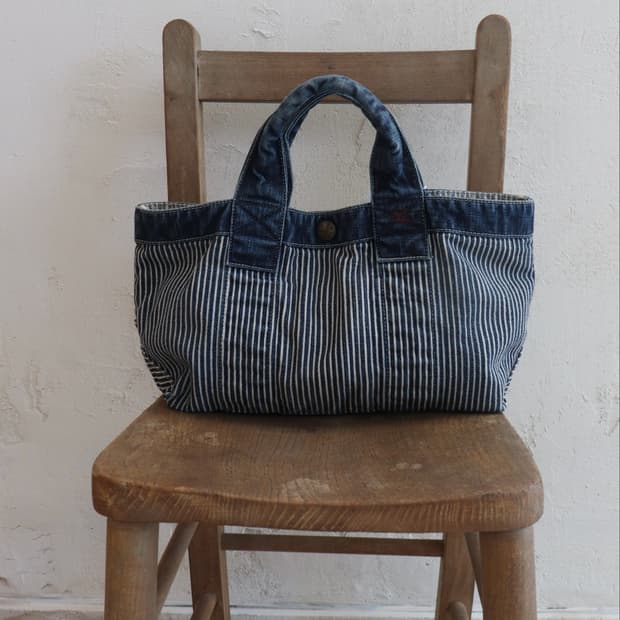 [45rpm] Denim Hickory Mini Tote Bag