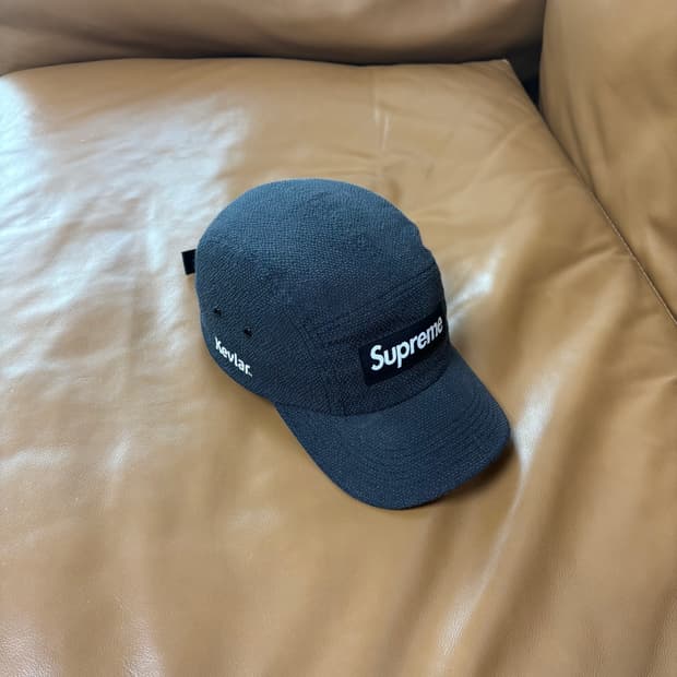 슈프림 캠프캡 모자 박스로고 케블라 블랙