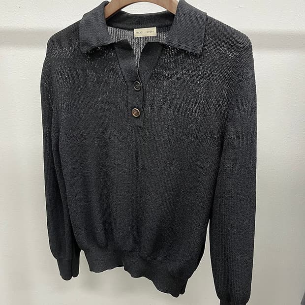 여) 파사드패턴 버튼업 카라니트 