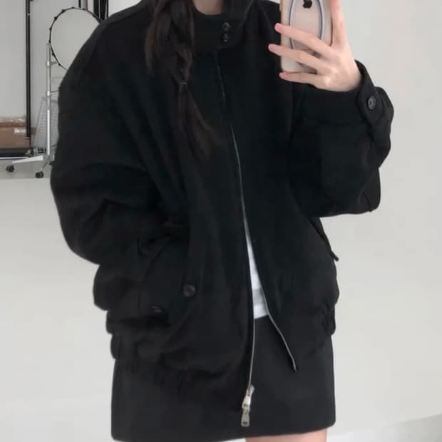 검정 스웨이드 자켓