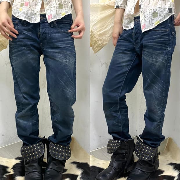 (G-Star Raw 3301)Y2K Crack Washed Loose
