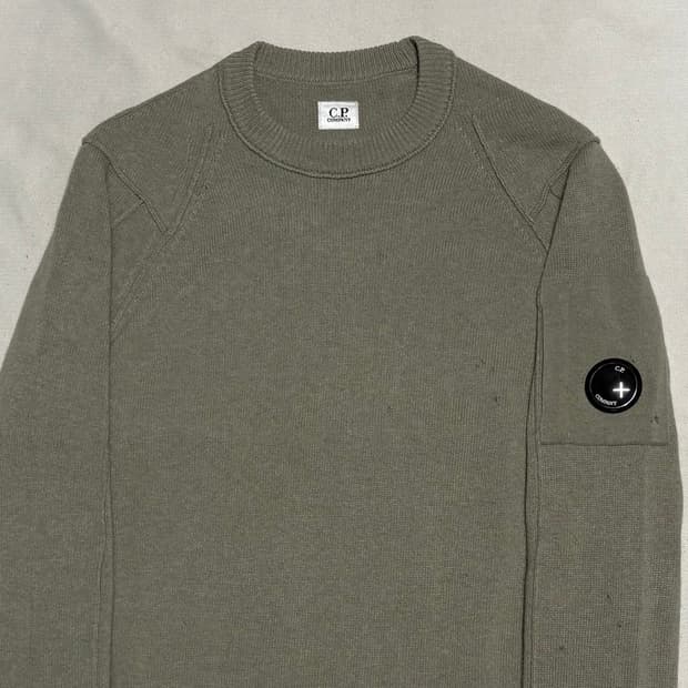 100 C.P. 컴퍼니 화이트 멜란지 울 니트