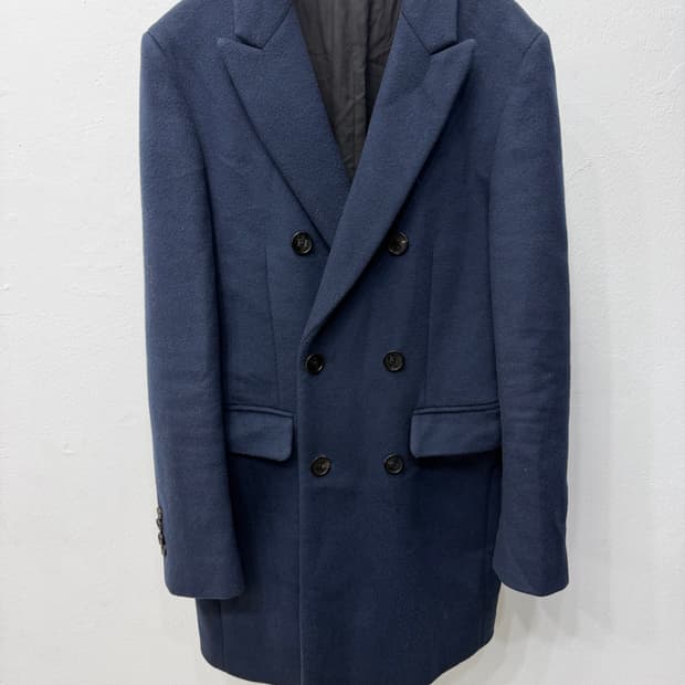 정품) 타임옴므 네이비 더블 코트 95