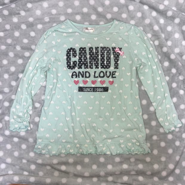 러블리 헤이세이 민트 롱슬리브 긴팔 티셔츠 로걀