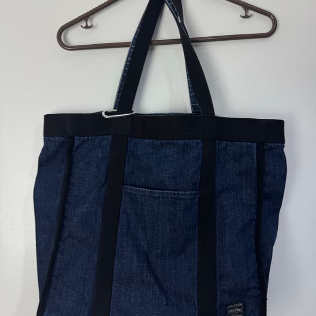 요시다포터 스탠드 데님 양면 토드백