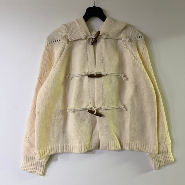 새상품 여자 니트 떡복이 후드 집업