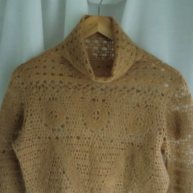 Beige turtleneck knit