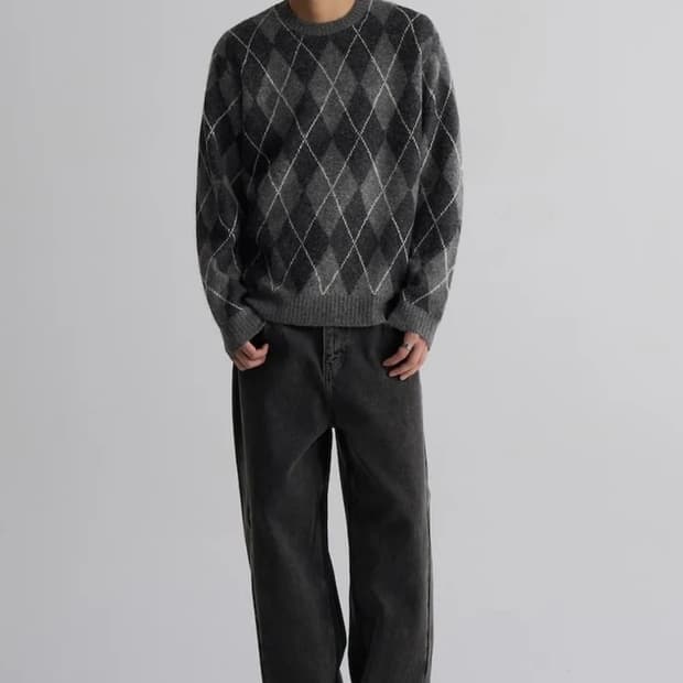 판매) 에잇세컨즈 아가일 니트