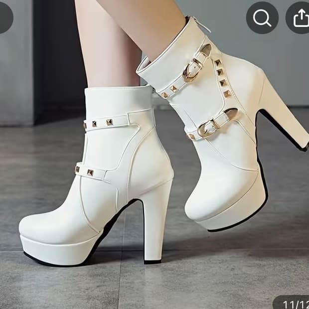 갸루 앵클 부츠 화이트 빈티지 일본 신발 235