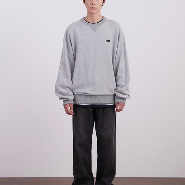 [새상품] 커버낫 오버핏 니트 립 맨투맨 M