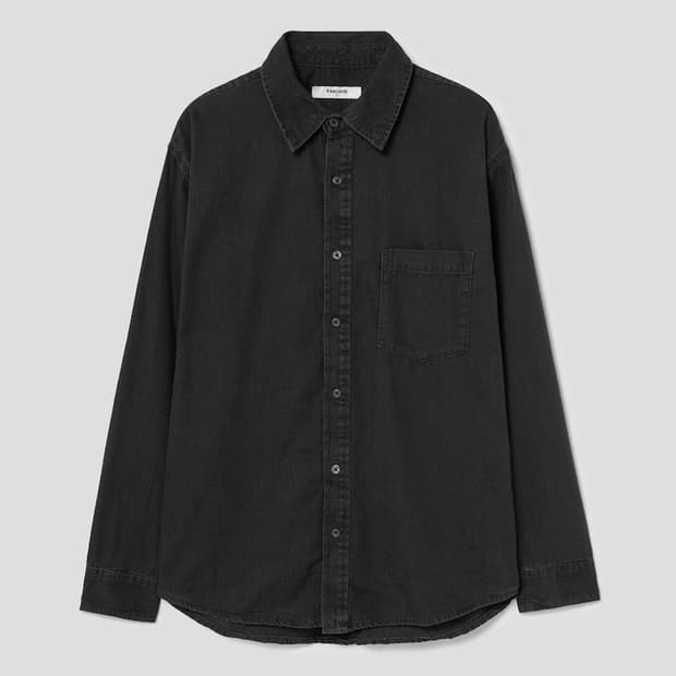 에잇세컨즈 워싱 데님 셔츠 블랙