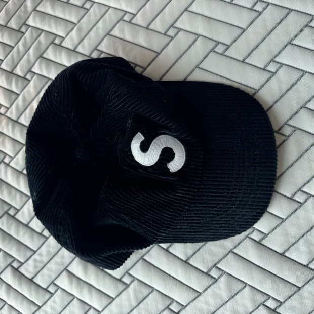 Supreme 슈프림 코듀로이 s로고 6-패널 네이비