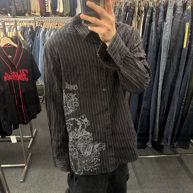 XL) ONEILL 오닐 드래곤 프린팅 스트라이프 셔츠