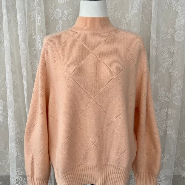 55) 리스트 앙고라 혼방 니트 애프리콧