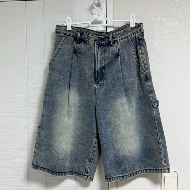 디미트리블랙 와이드 데님 버뮤다 팬츠