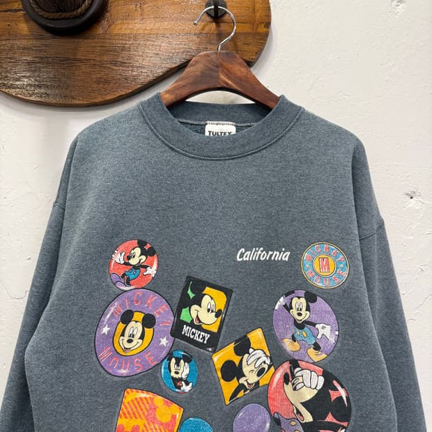90s USA TULTEX Mickey California 스웻 셔츠