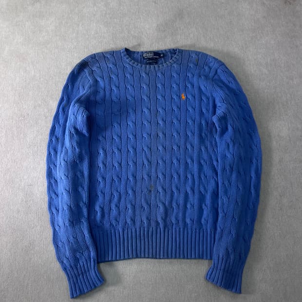 100 폴로랄프로렌 피마코튼 꽈배기 니트