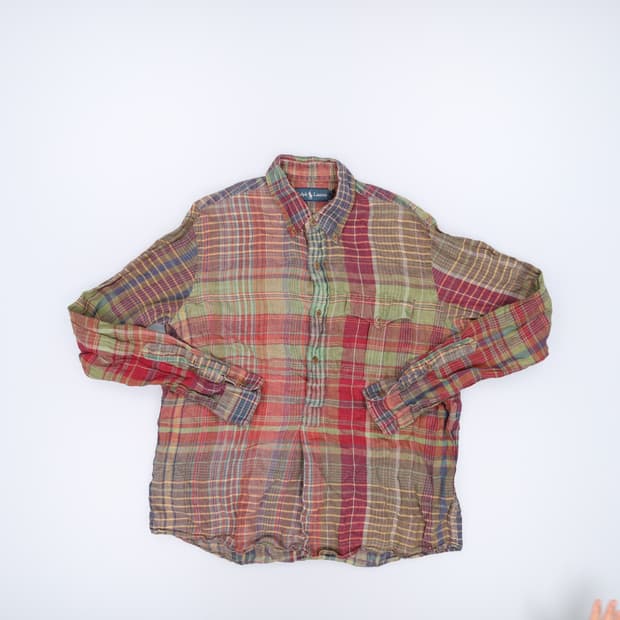 L 폴로 체크 긴팔 셔츠 0313H1