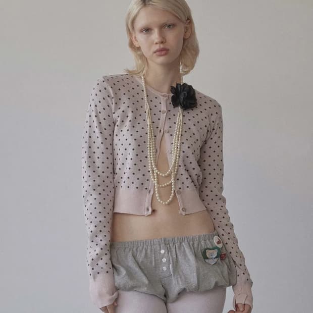 스컬프터 도트 가디건