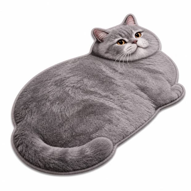 강아지 고양이 프린팅 규조토 욕실매트 L