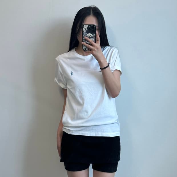 폴로 랄프로렌 자수로고 화이트 반팔 티셔츠