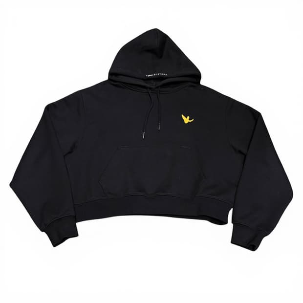 우먼FREE 와릿이즌 블랙 백로고 후드티