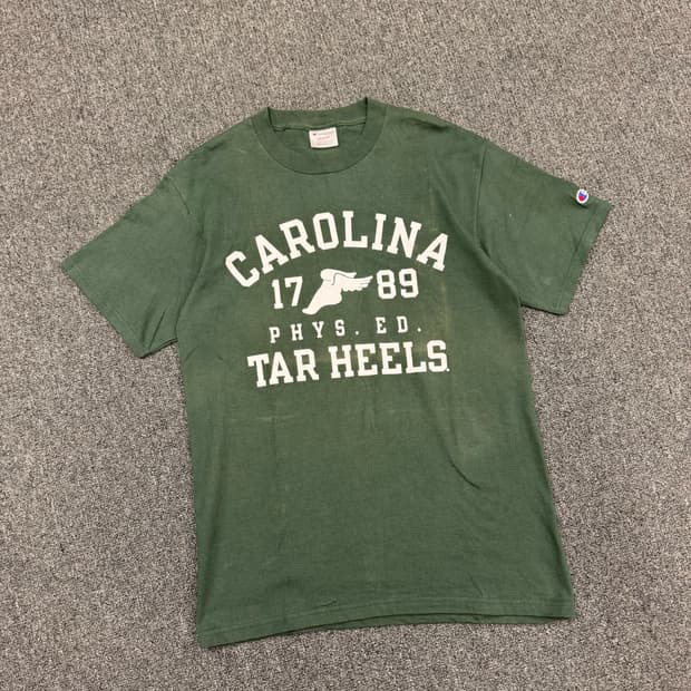 M)챔피온 빈티지 CAROLINA 프린팅 반팔 티셔츠