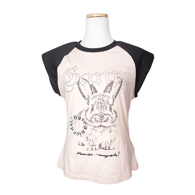 가니 핑크 래빗 래글런 티셔츠 66