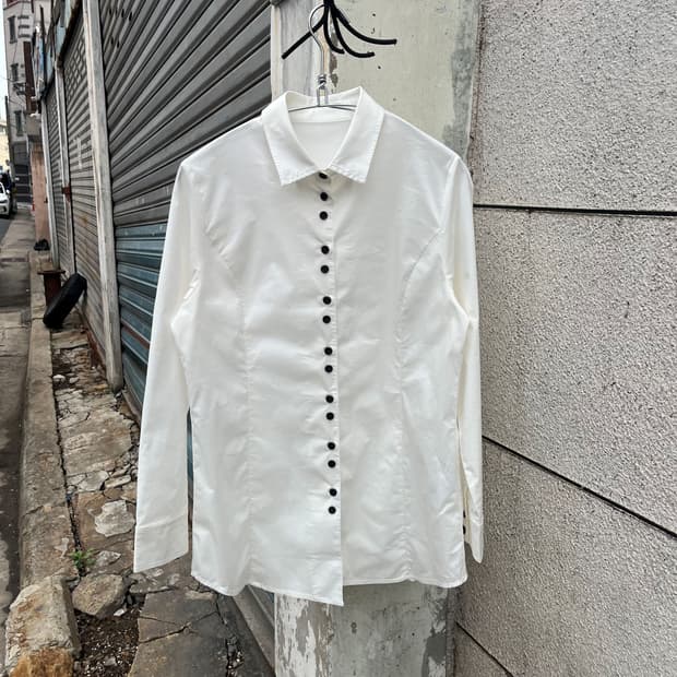 Vintage 화이트 버튼업 셔츠 