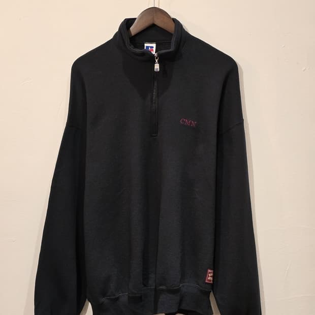 90s RUSSELL Black 반집업/made in U.S.A