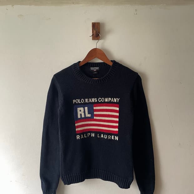 Vintage Polo Ralph Lauren 성조기 스웨터
