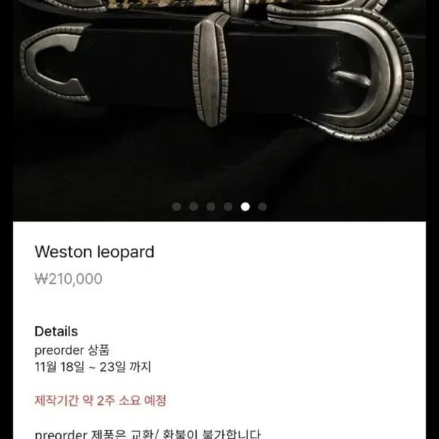 롤링라우드 레오파드 벨트 34size