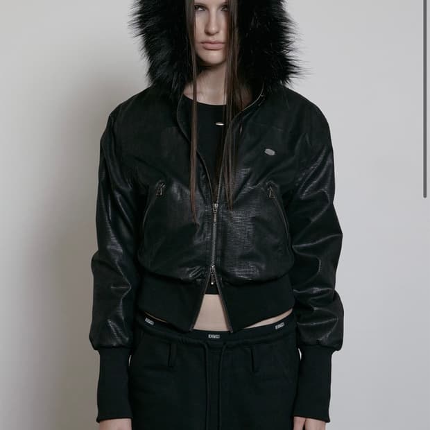 보헤미안서울 보헴서 파이톤 레더 퍼 후드집업