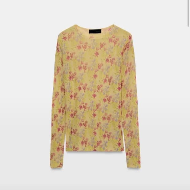 ZARA 플라워 프린트 니트 탑 S