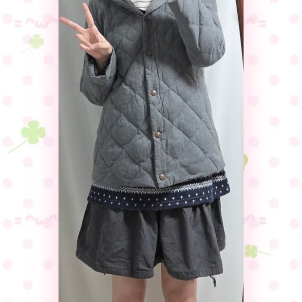 그레이 메론빵단추 도쿄걸 패딩