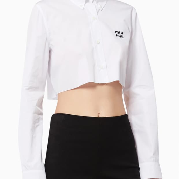 (~2/5, 유튜버 hazi 착용) 미우미우 포플린 크롭 셔츠 38