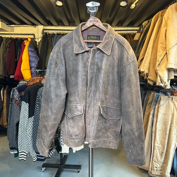 Us Wings 헤비 리얼 레더 A-2 플라이트 자켓