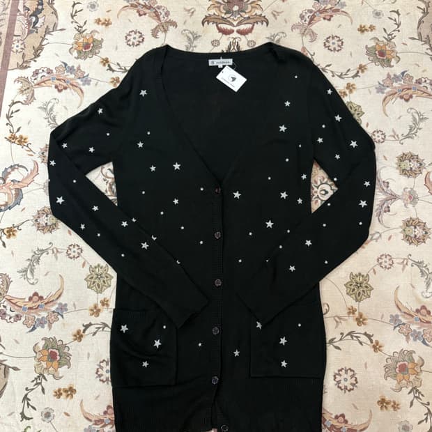 jpn vtg 별 패턴 롱가디건