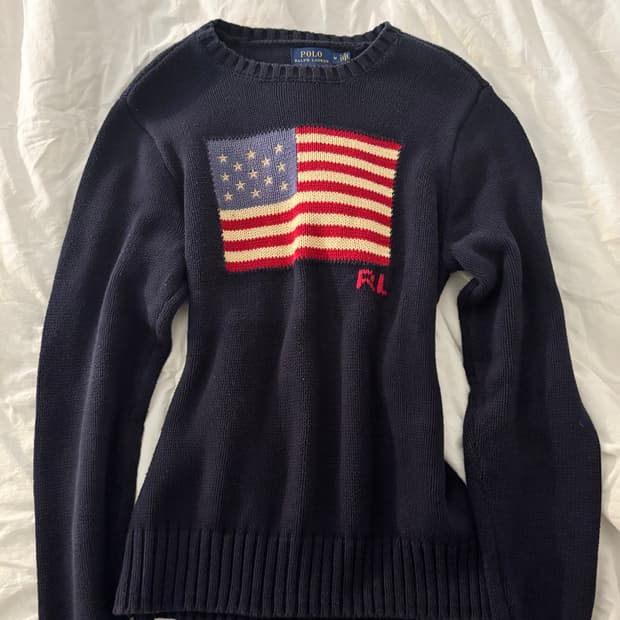 폴로 성조기 니트