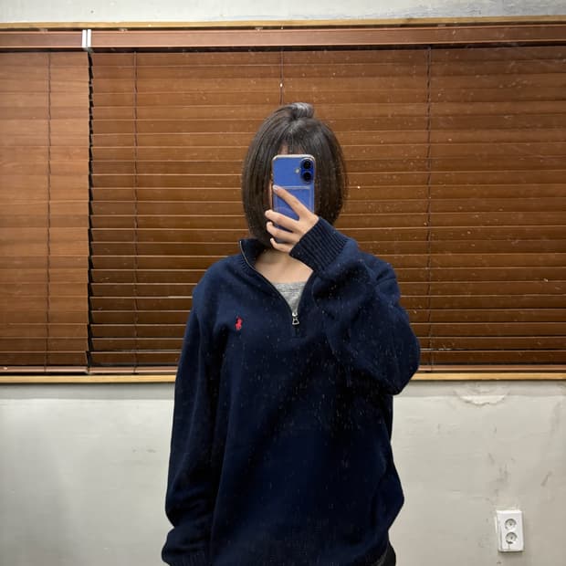 폴로 랄프로렌 코튼 반집업 니트